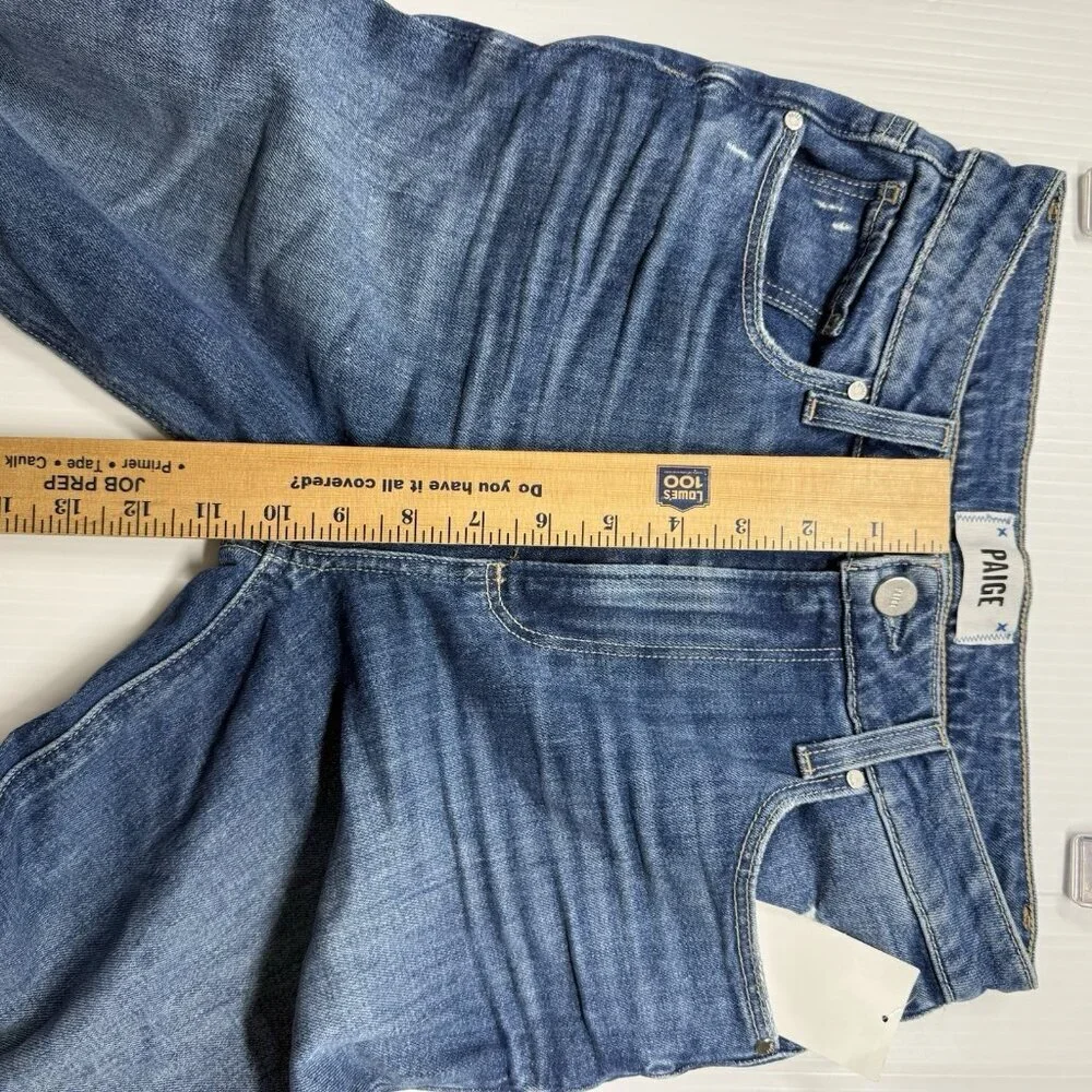 Anthropolgie Paige Cropped Jean Women Blue Sarah Classic Slim High Rise Size 25 - Picture 10 of 11